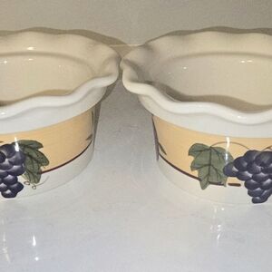 Home Interiors Cream and Purple Grapevine Ramekins